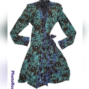 Womens multi colored Hale Bob wrap dress size S Polyester